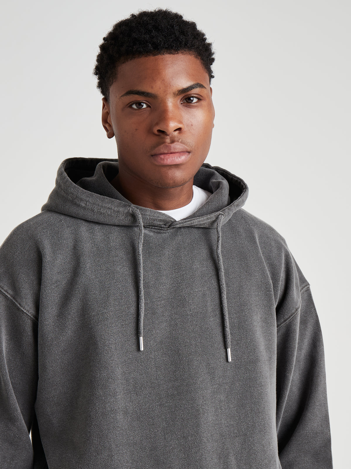 Relaxed Washed Pullover Hoodie - Vintage Charcoal Wash