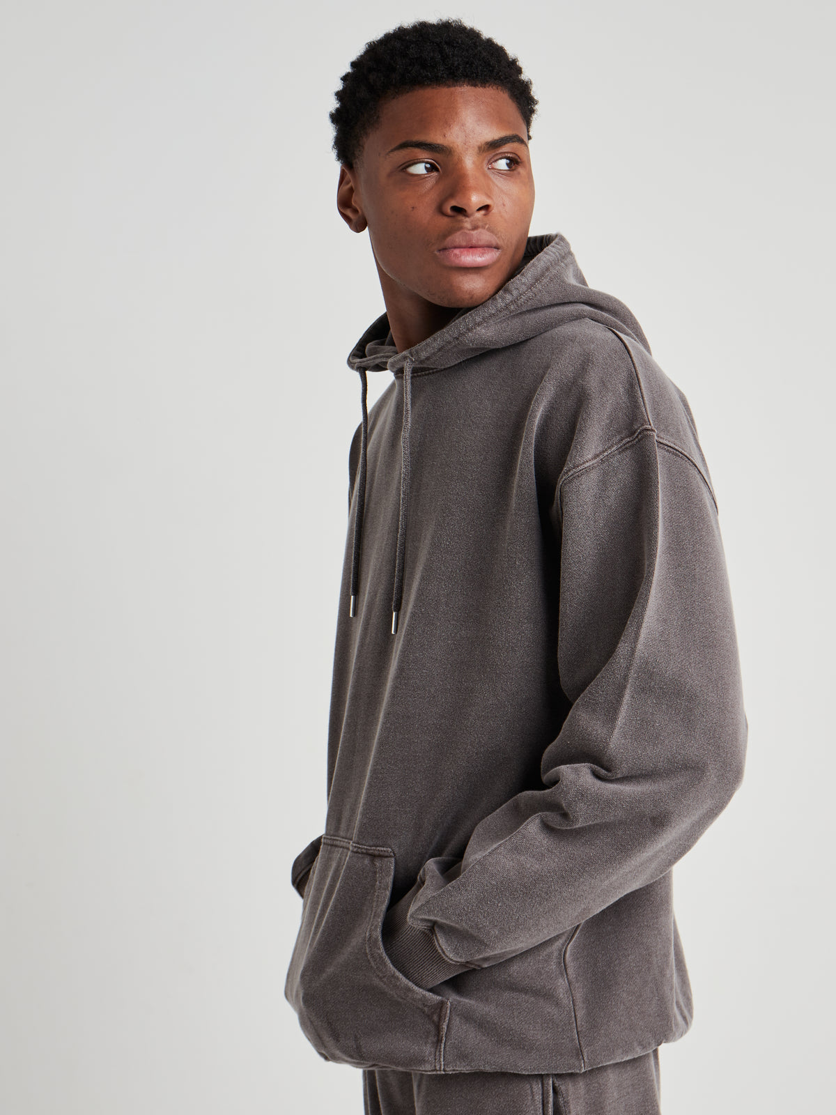 Relaxed Washed Pullover Hoodie - Espresso Brown Wash-5