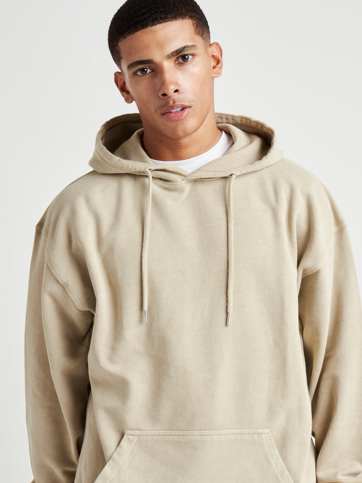 Relaxed Washed Pullover Hoodie - Natural Khaki Wash