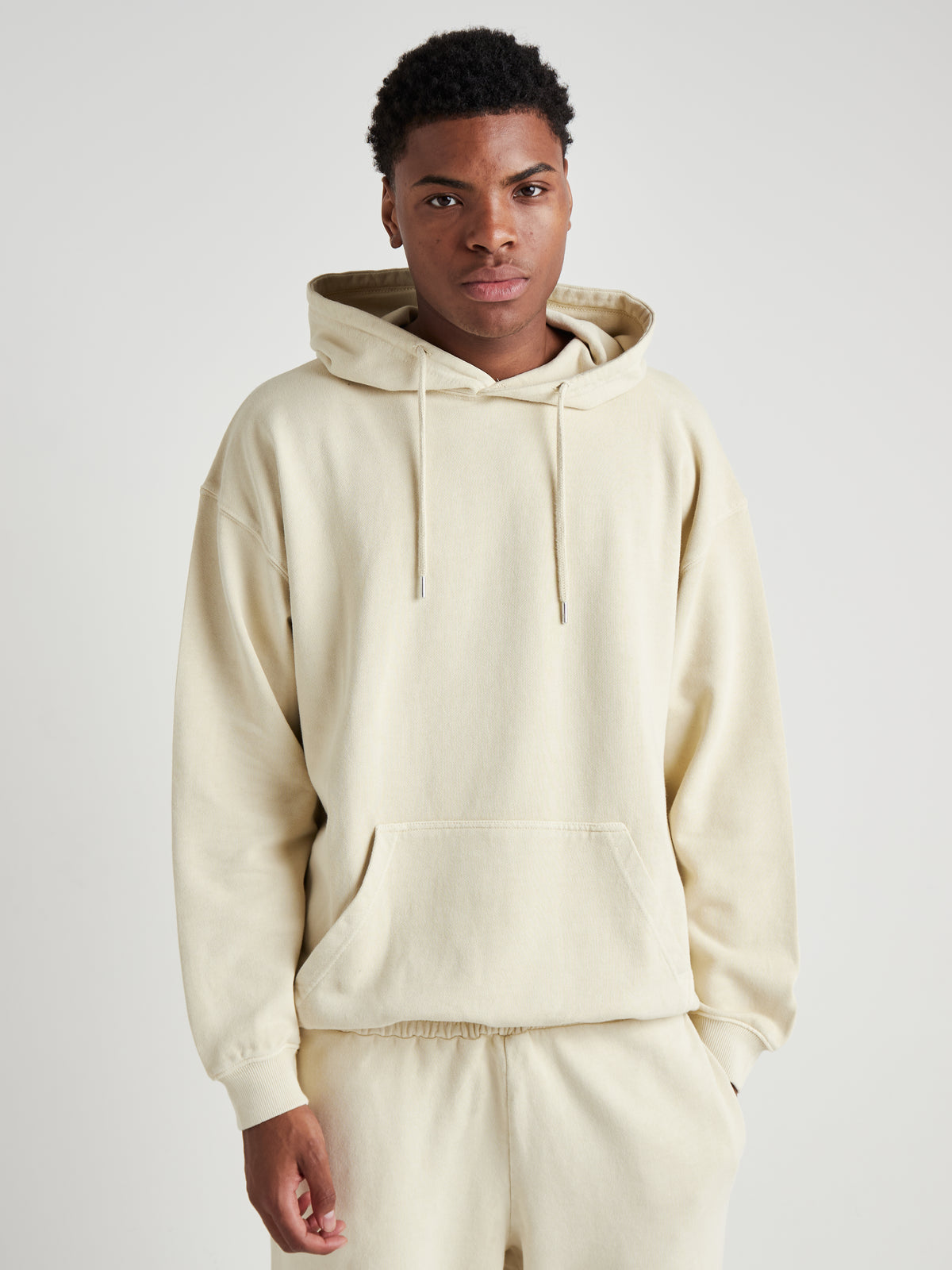 Relaxed Washed Pullover Hoodie - Cream Pearl Wash-5