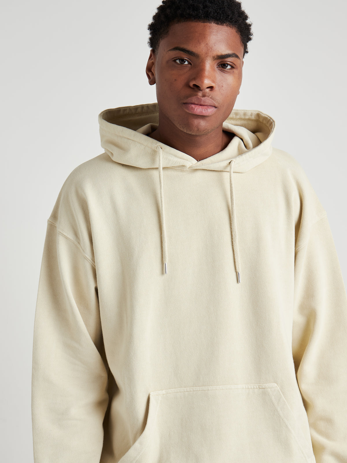 Relaxed Washed Pullover Hoodie - Cream Pearl Wash-3