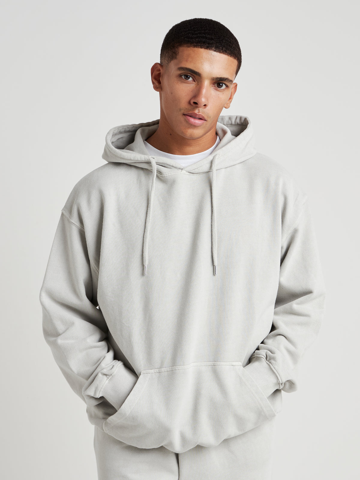 Relaxed Washed Pullover Hoodie - Silver Birch Wash-6