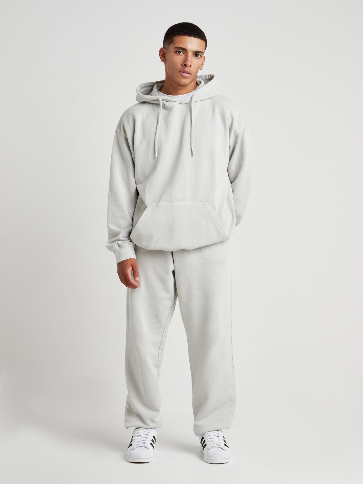 Relaxed Washed Pullover Hoodie - Silver Birch Wash-10