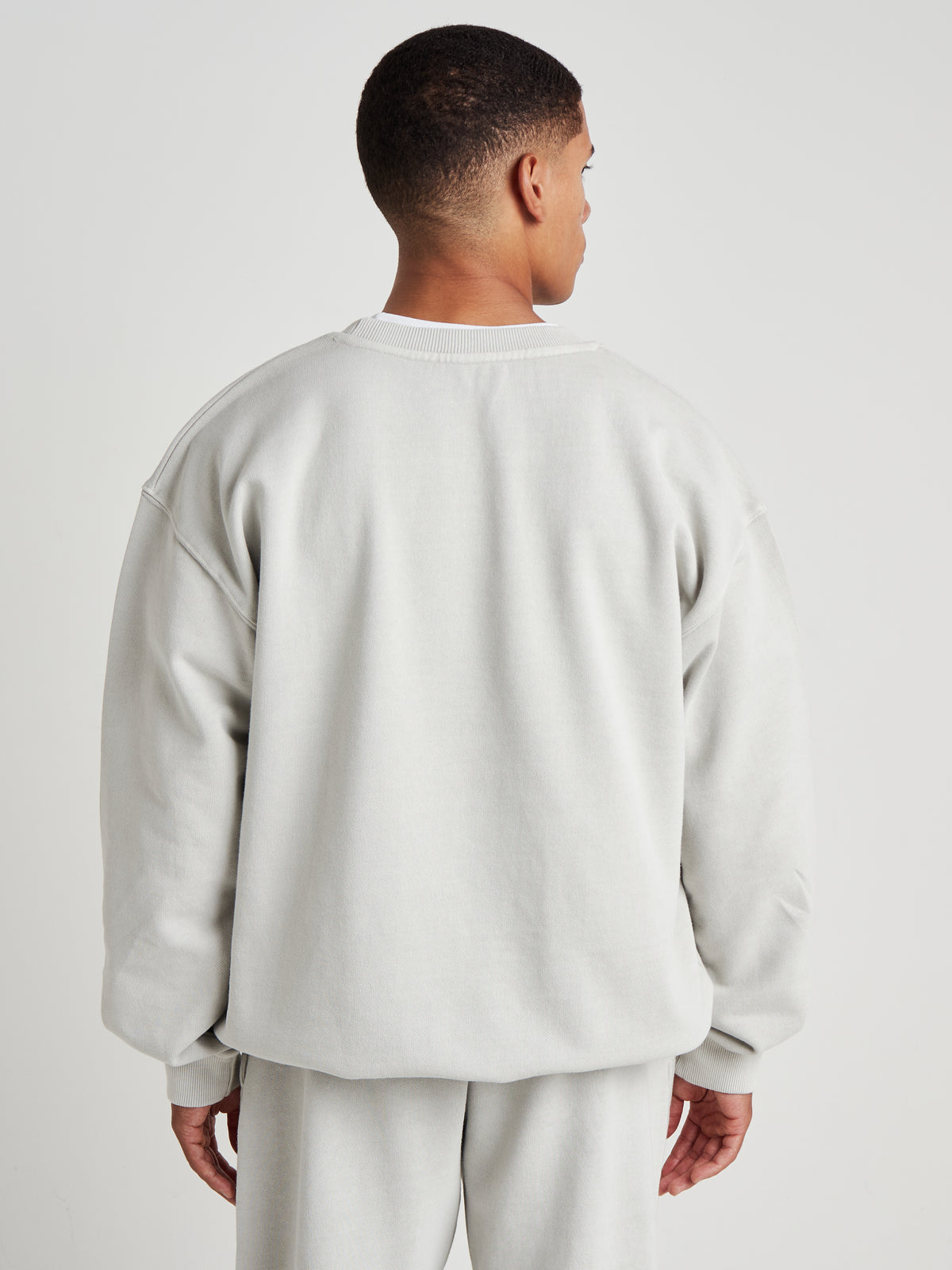 Washed Crew Neck Sweatshirt - Silver Birch Wash-8