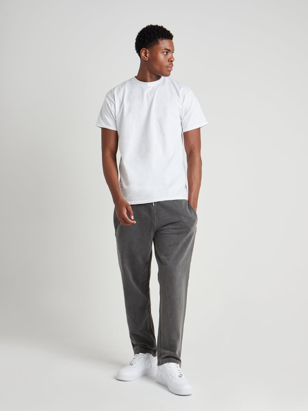 Tailored Straight-Leg Joggers - Vintage Charcoal Wash