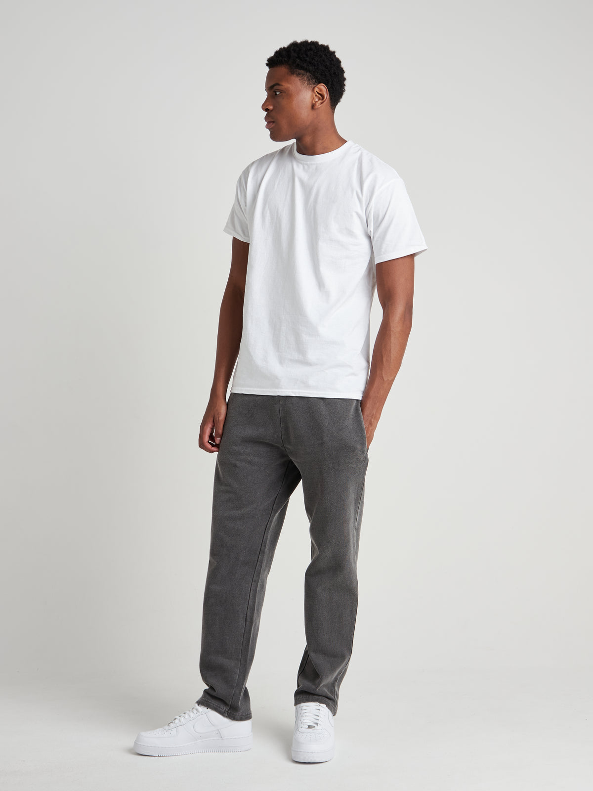 Tailored Straight-Leg Joggers - Vintage Charcoal Wash-3