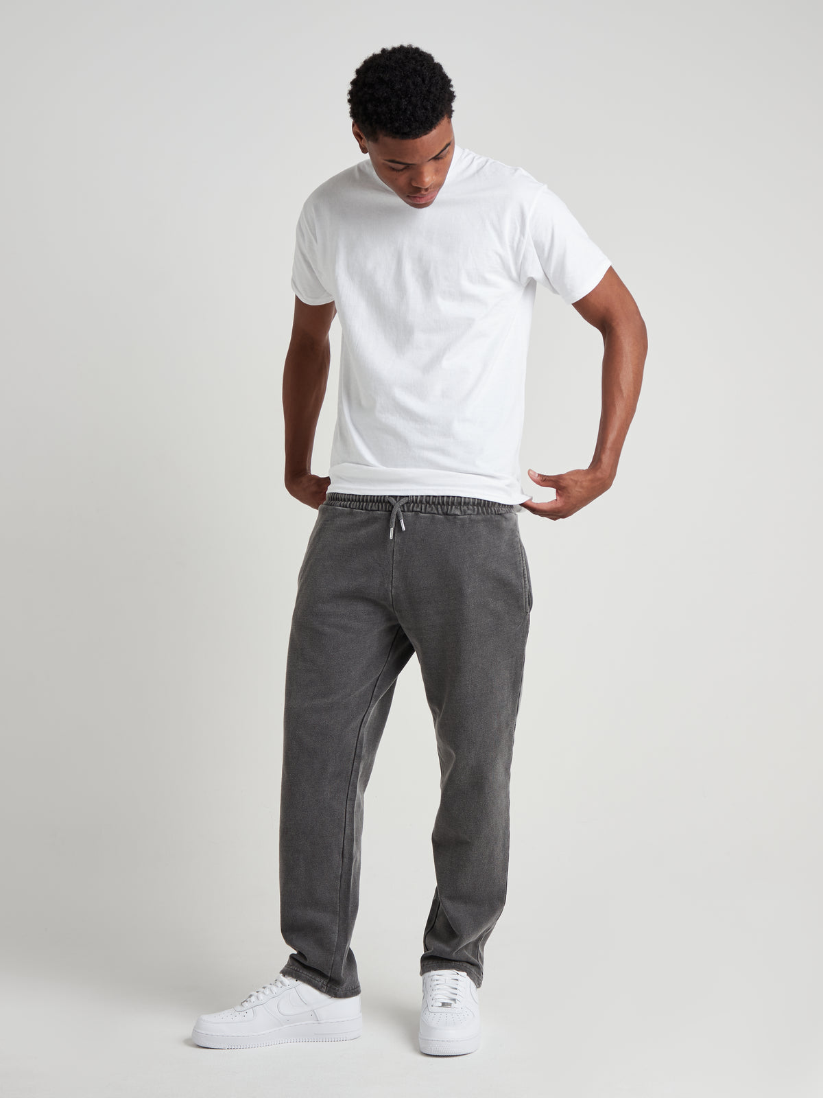 Tailored Straight-Leg Joggers - Vintage Charcoal Wash-4