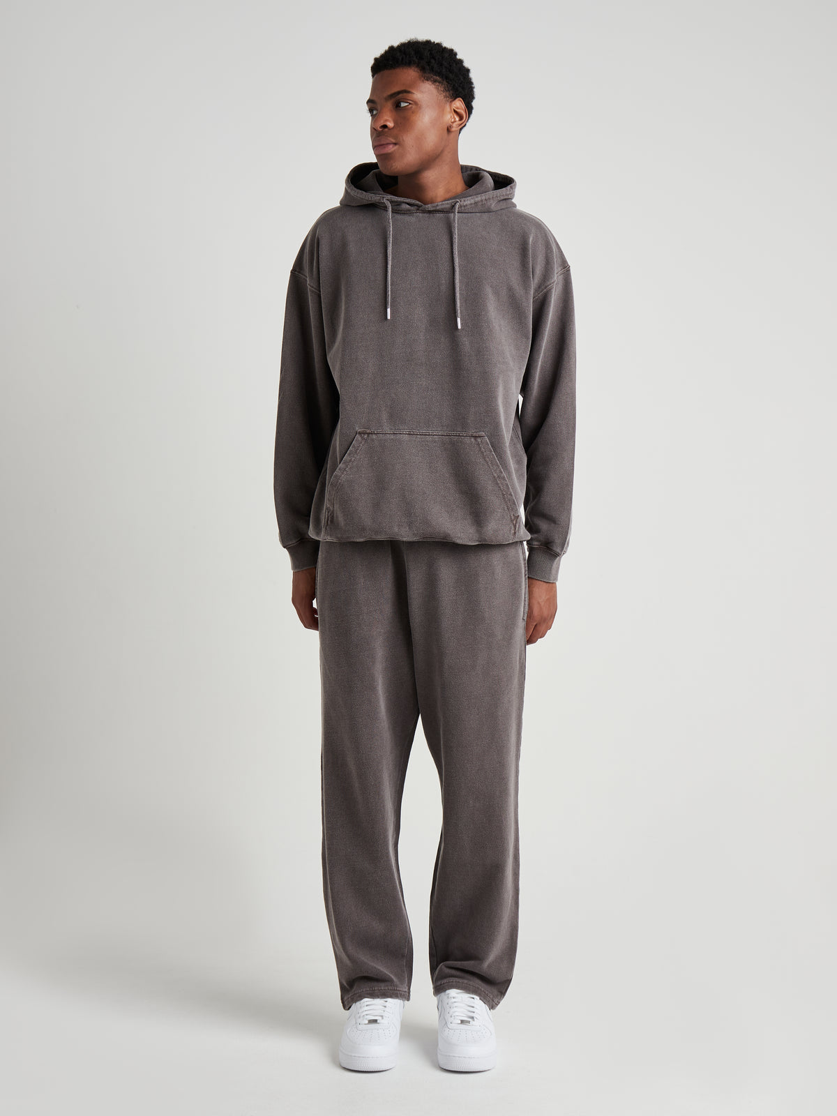 Tailored Straight-Leg Joggers - Espresso Brown Wash
