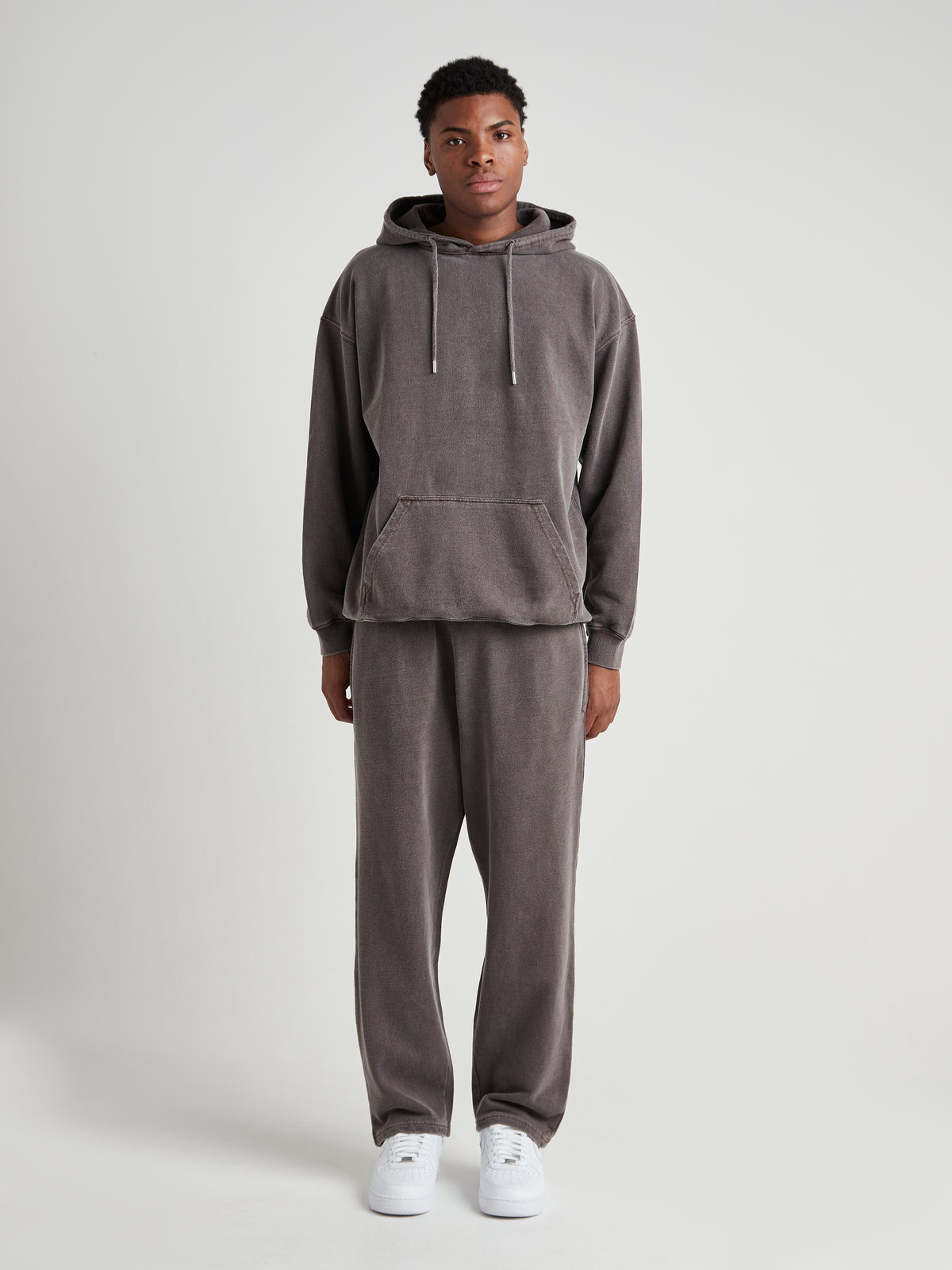 Tailored Straight-Leg Joggers - Espresso Brown Wash-5