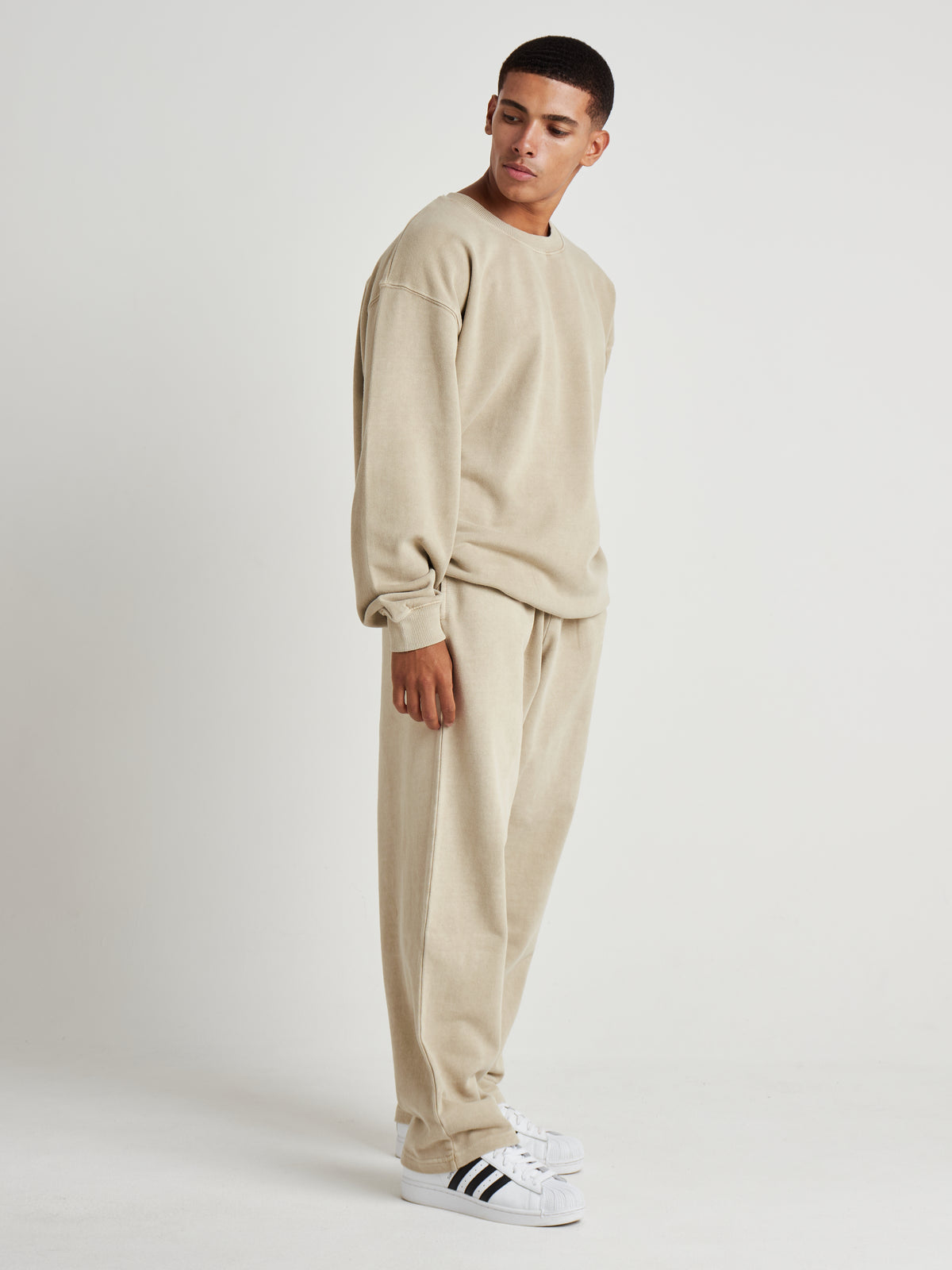 Tailored Straight-Leg Joggers - Natural Khaki Wash-3