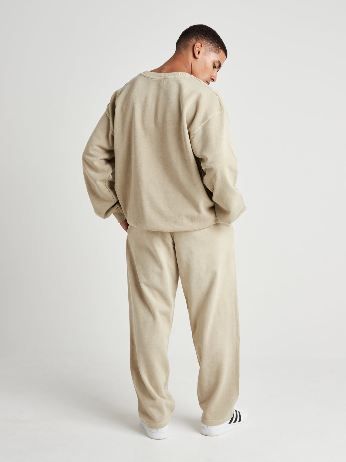 Tailored Straight-Leg Joggers - Natural Khaki Wash-6