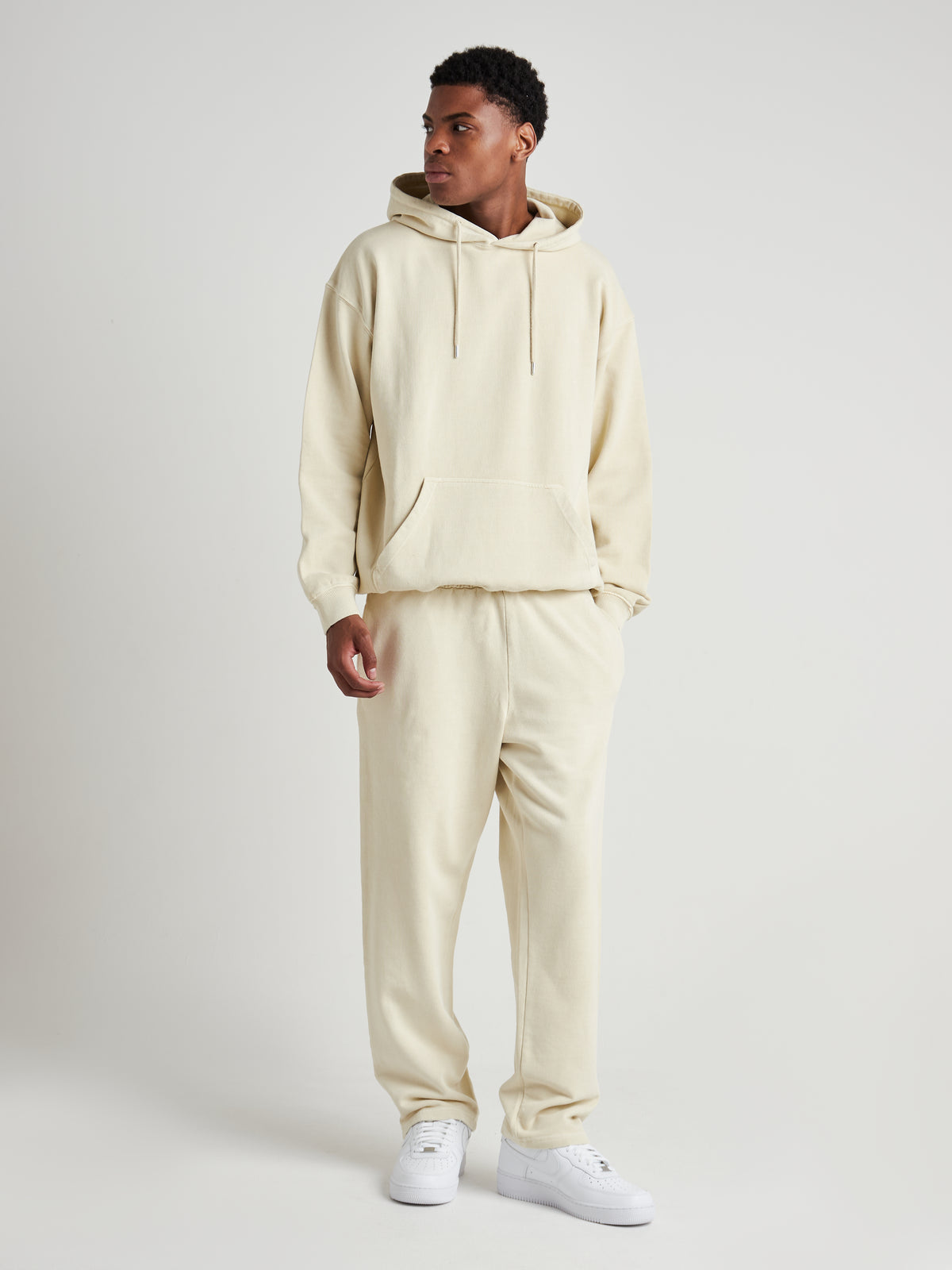 Tailored Straight-Leg Joggers - Cream Pearl Wash-6