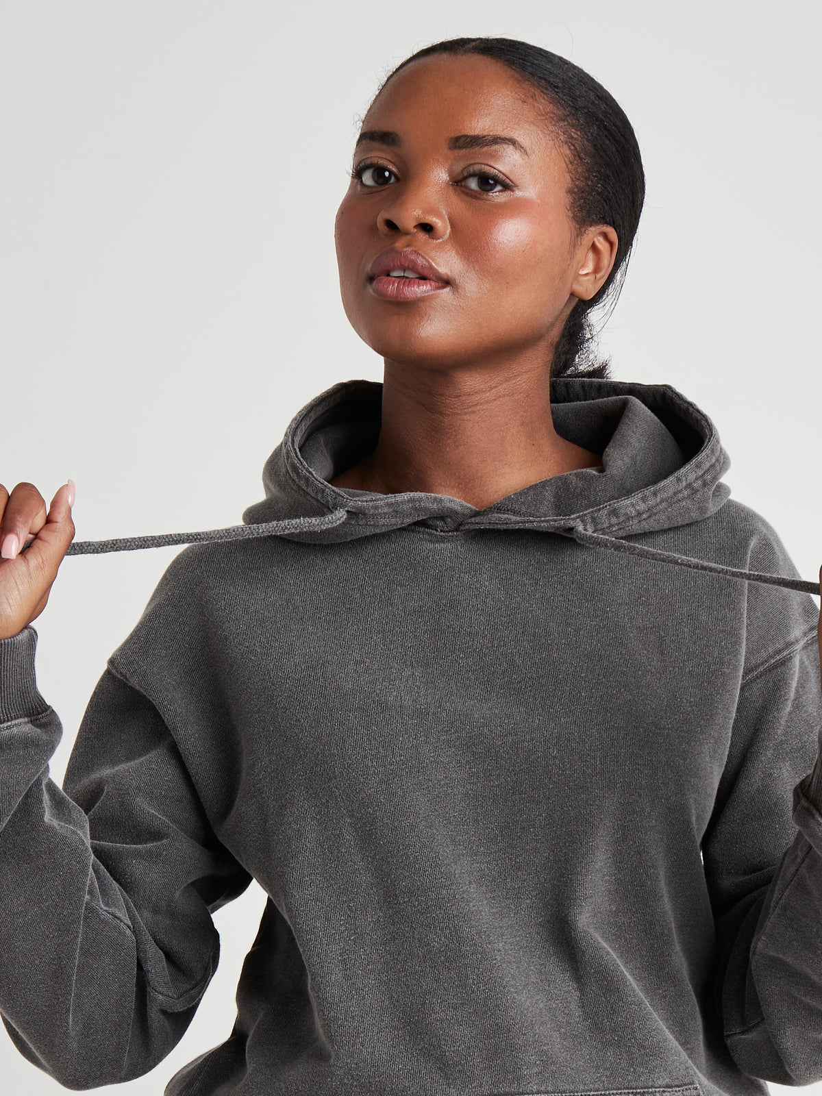 Relaxed Washed Pullover Hoodie - Vintage Charcoal Wash-10