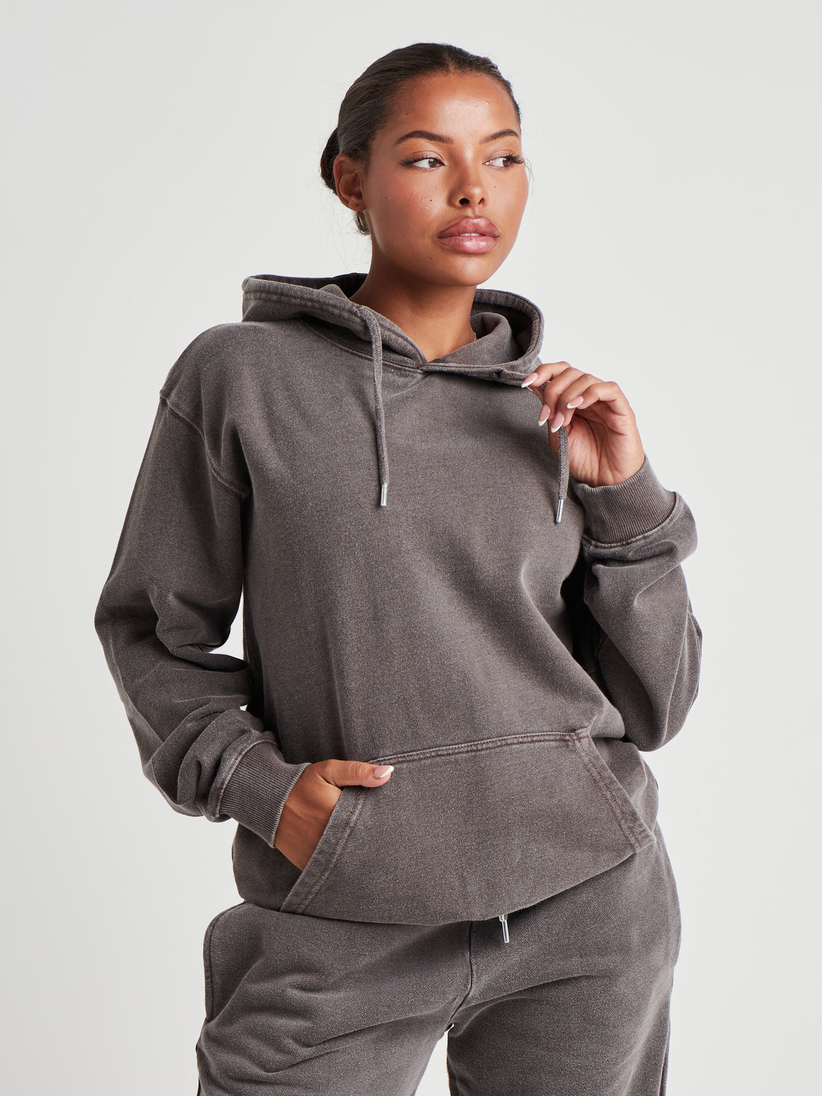 Relaxed Washed Pullover Hoodie - Espresso Brown Wash-6