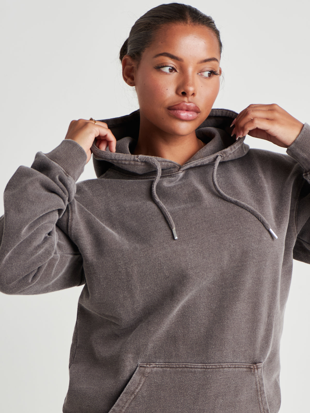 Relaxed Washed Pullover Hoodie - Espresso Brown Wash