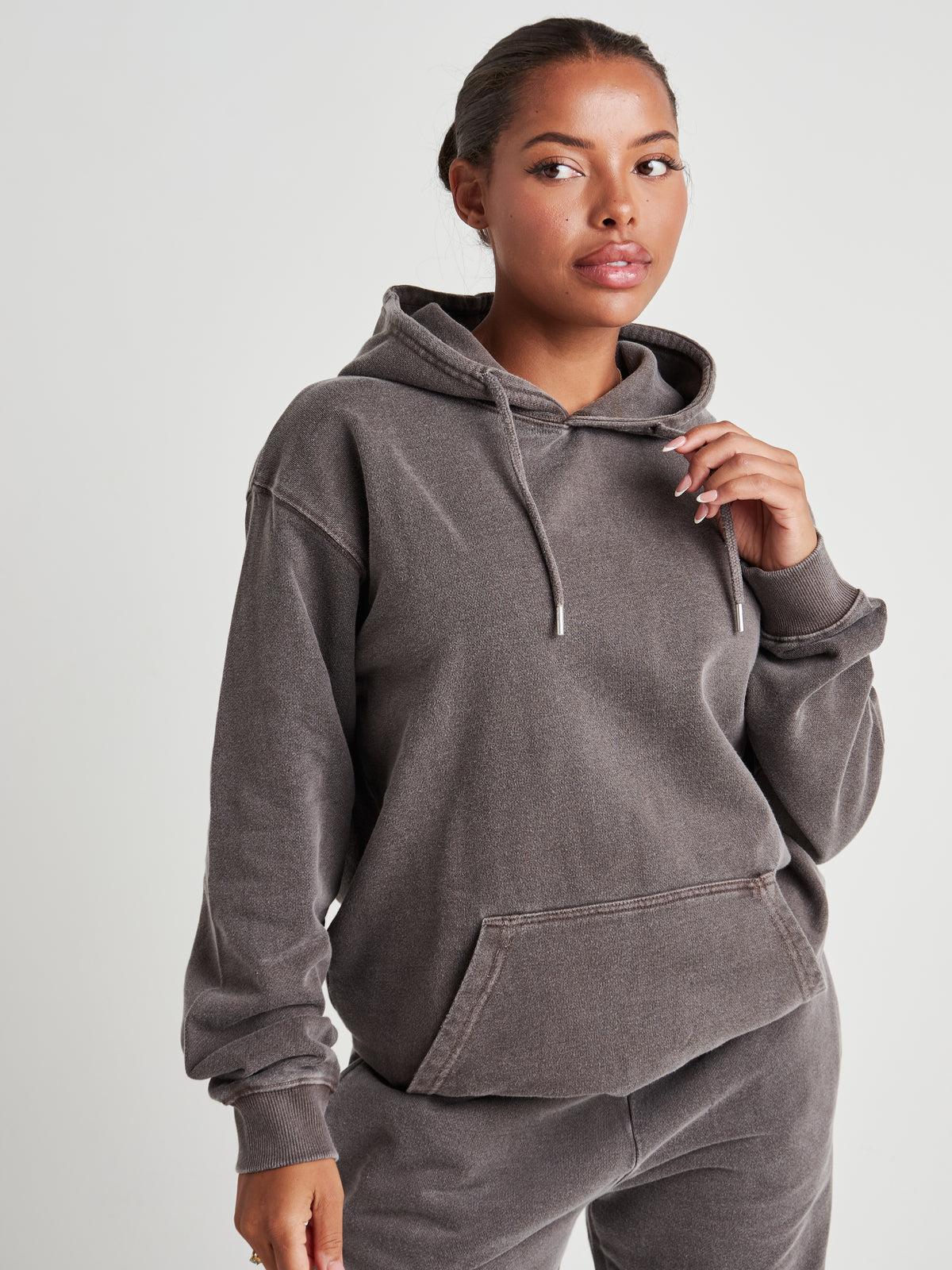 Relaxed Washed Pullover Hoodie - Espresso Brown Wash-4
