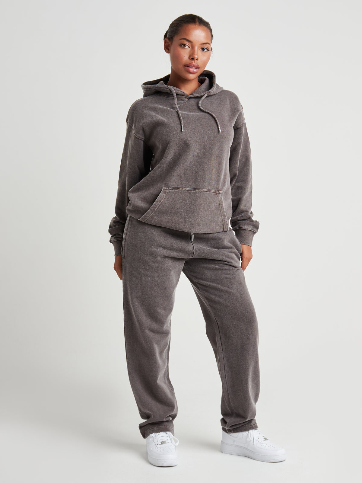 Relaxed Washed Pullover Hoodie - Espresso Brown Wash-10
