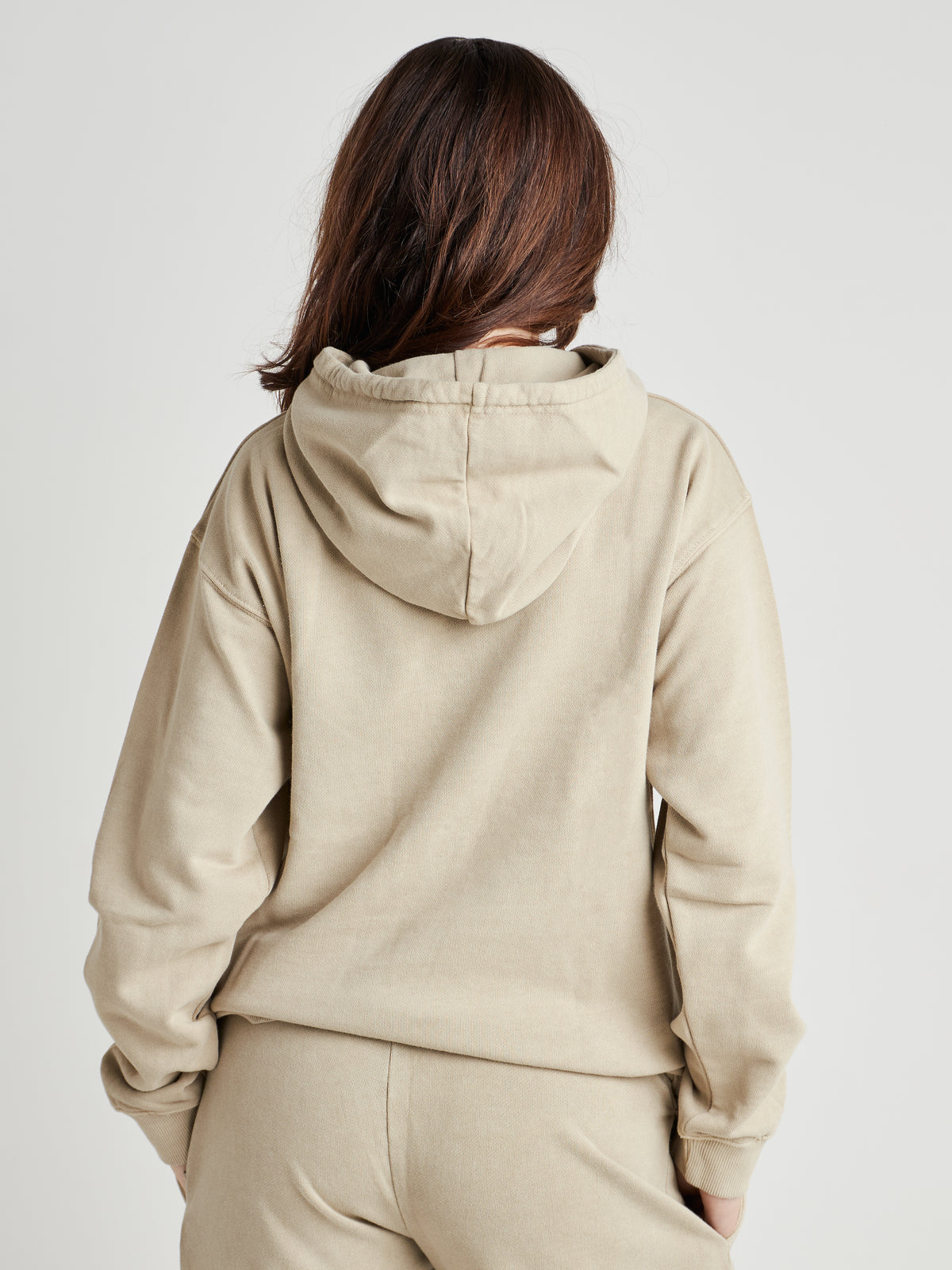 Relaxed Washed Pullover Hoodie - Natural Khaki Wash-7