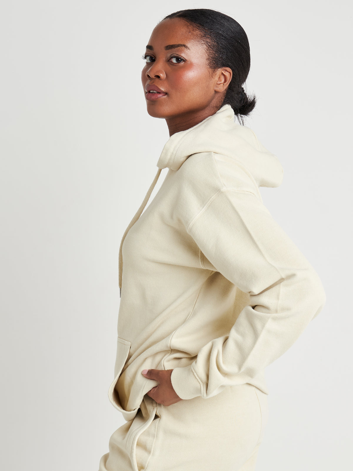 Relaxed Washed Pullover Hoodie - Cream Pearl Wash-4