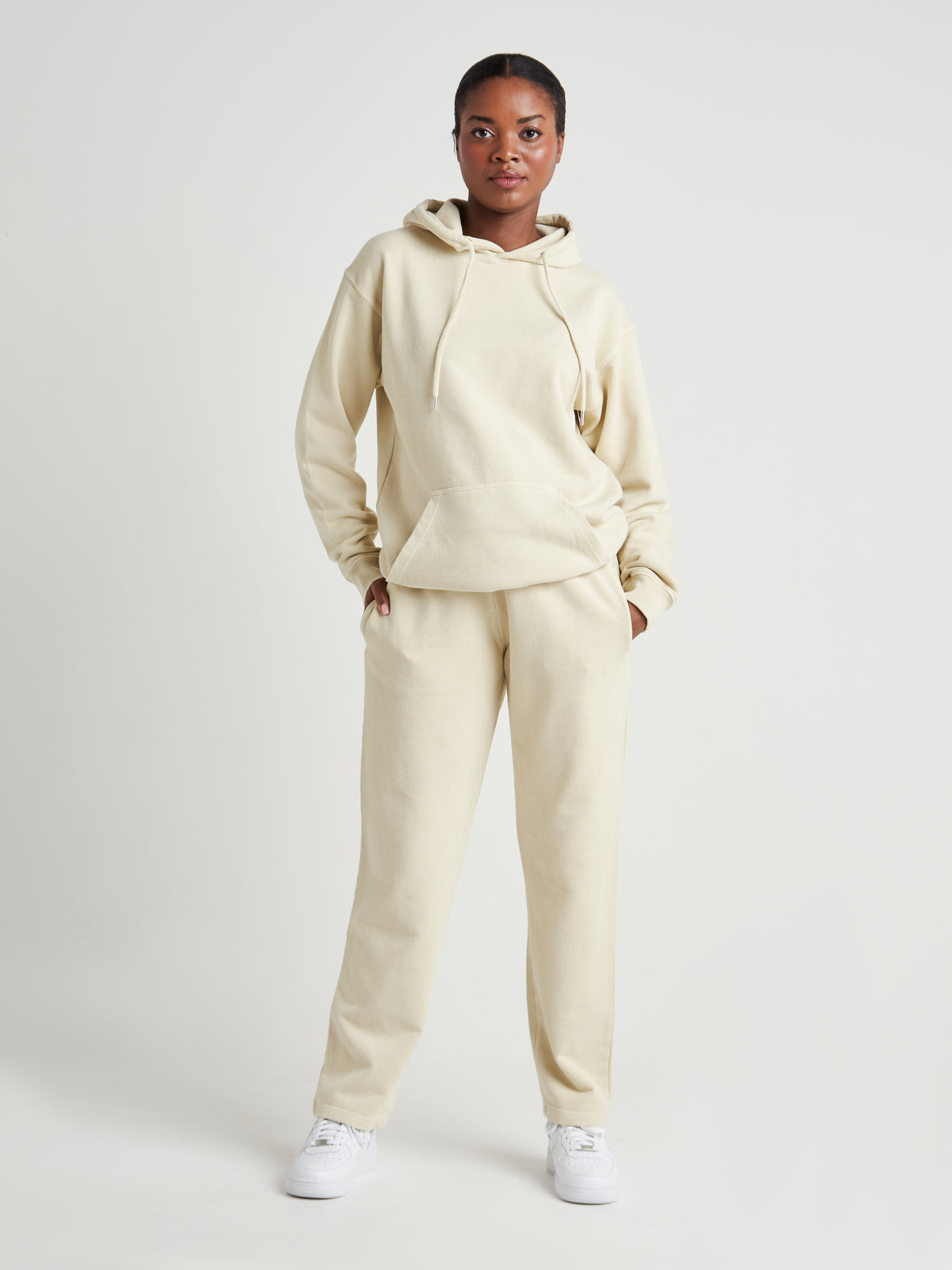 Relaxed Washed Pullover Hoodie - Cream Pearl Wash-9