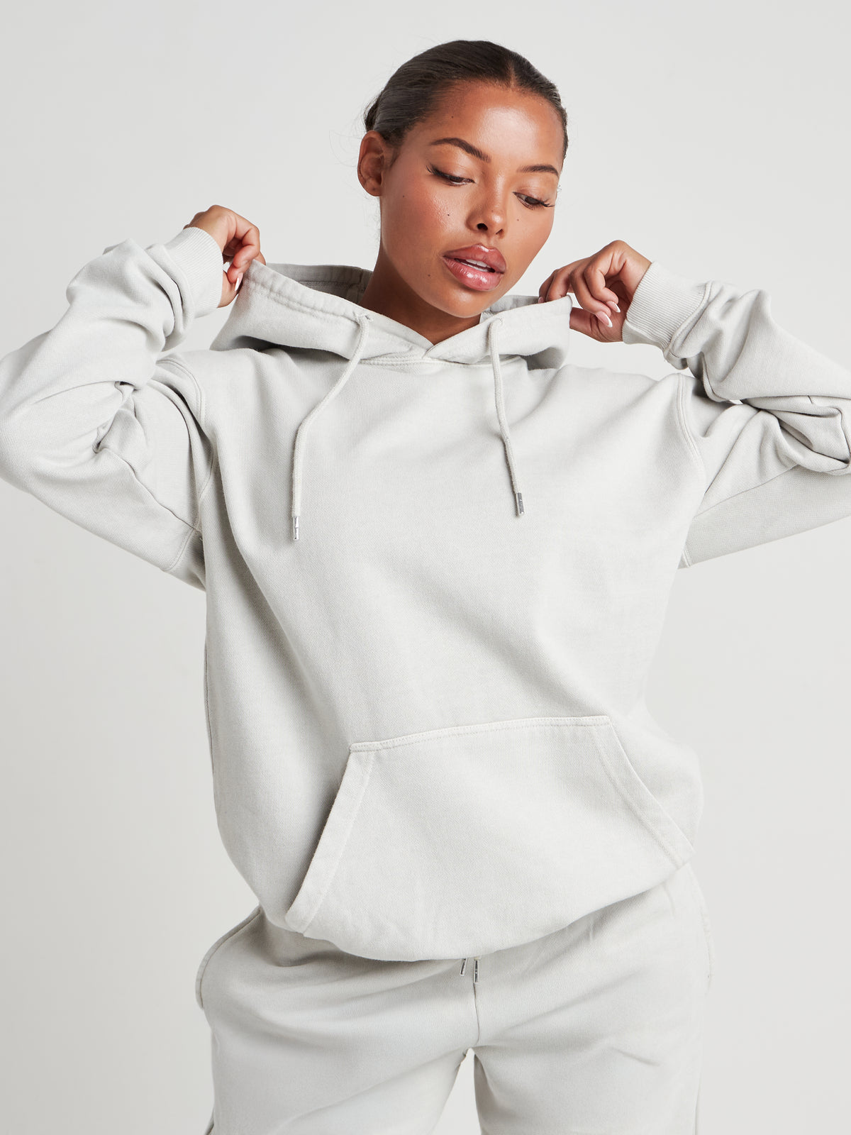 Relaxed Washed Pullover Hoodie - Silver Birch Wash-3