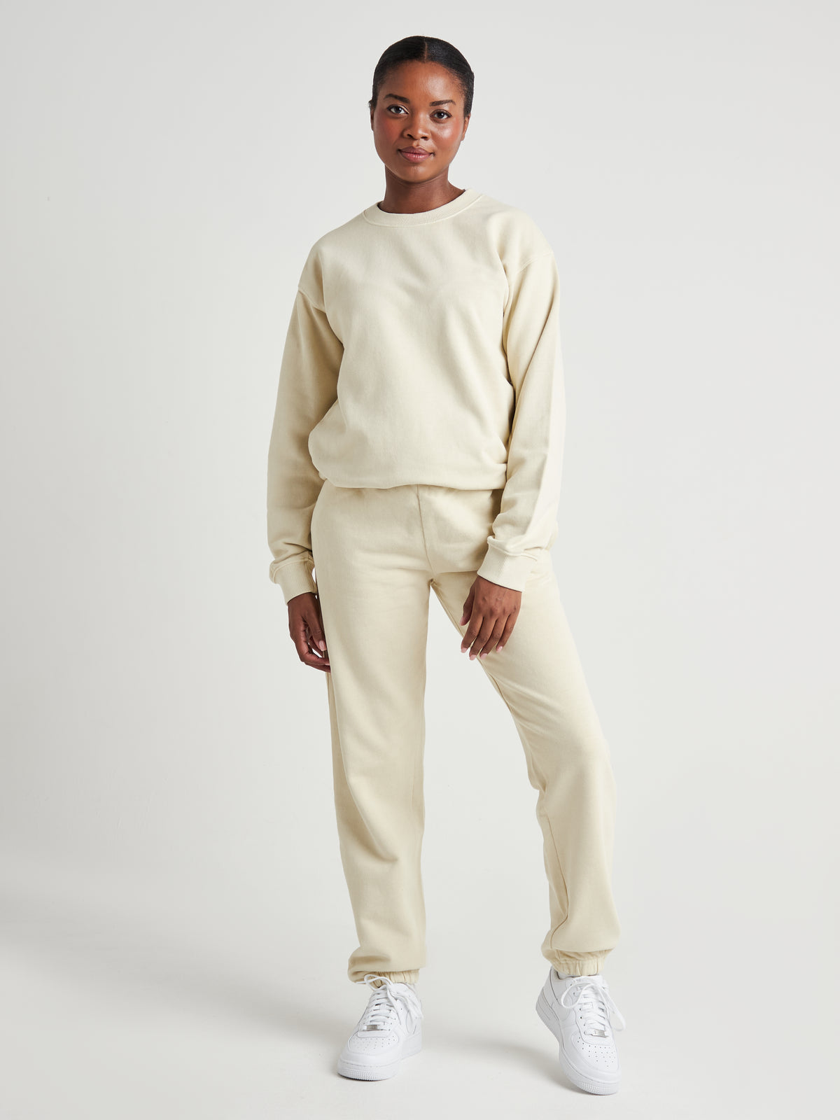 Relaxed Sculpted Cuff Jogger - Cream Pearl Wash-2