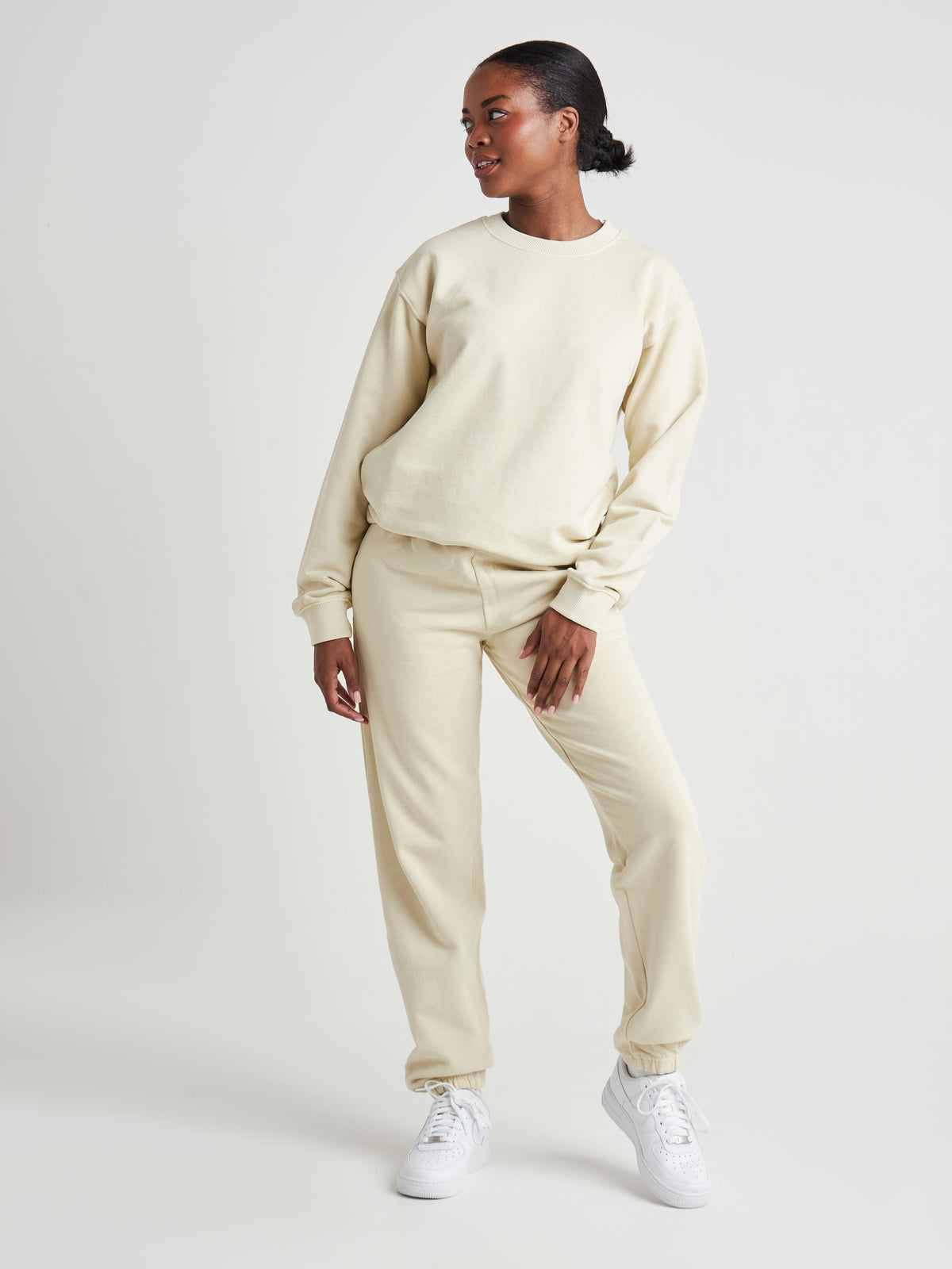 Relaxed Sculpted Cuff Jogger - Cream Pearl Wash-6