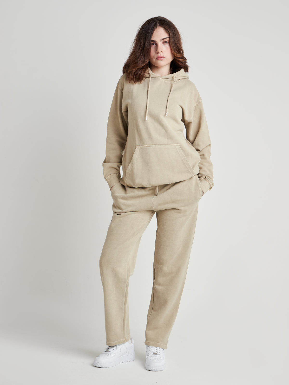 Tailored Straight-Leg Joggers - Natural Khaki Wash-5