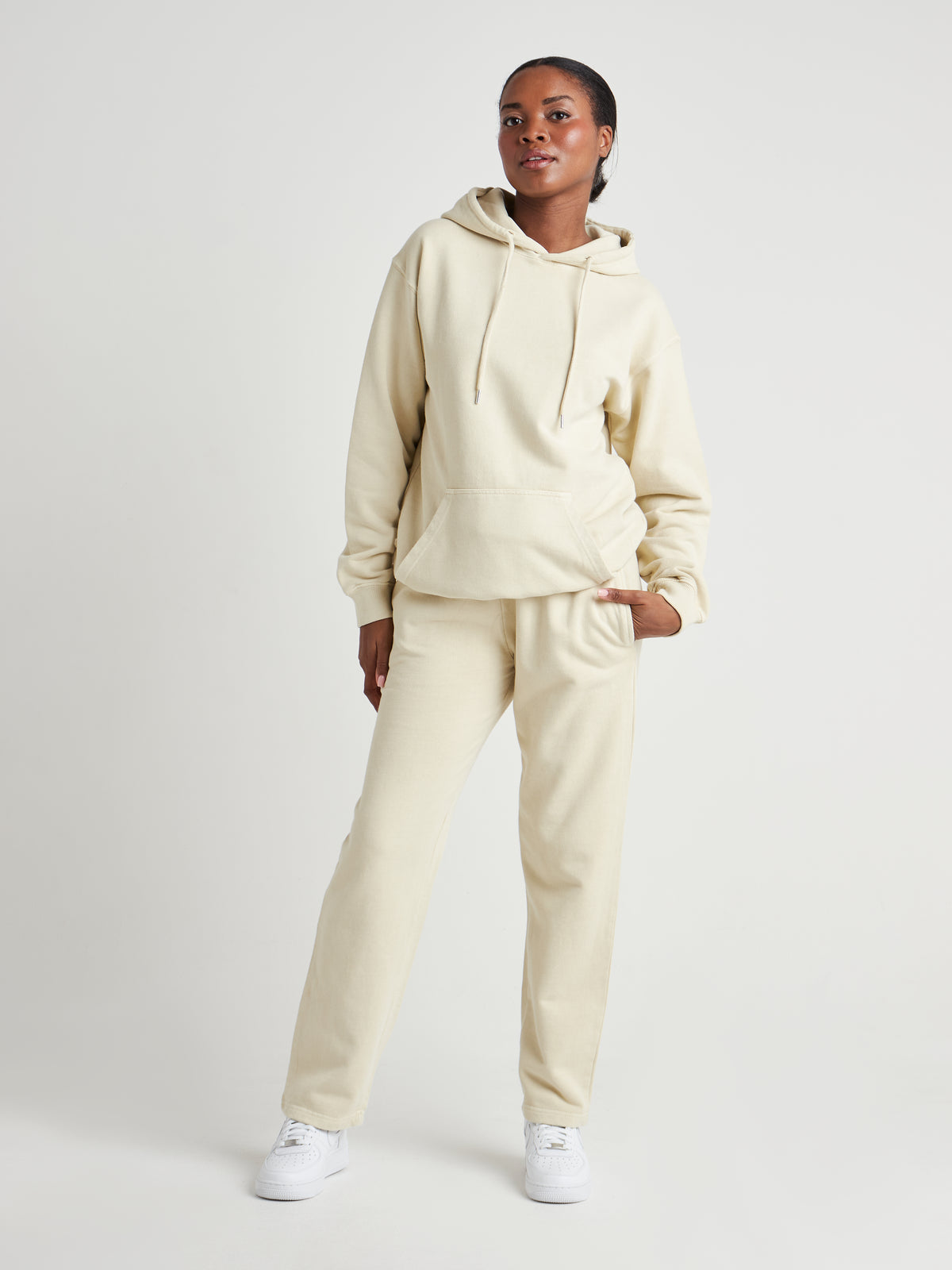 Tailored Straight-Leg Joggers - Cream Pearl Wash-5