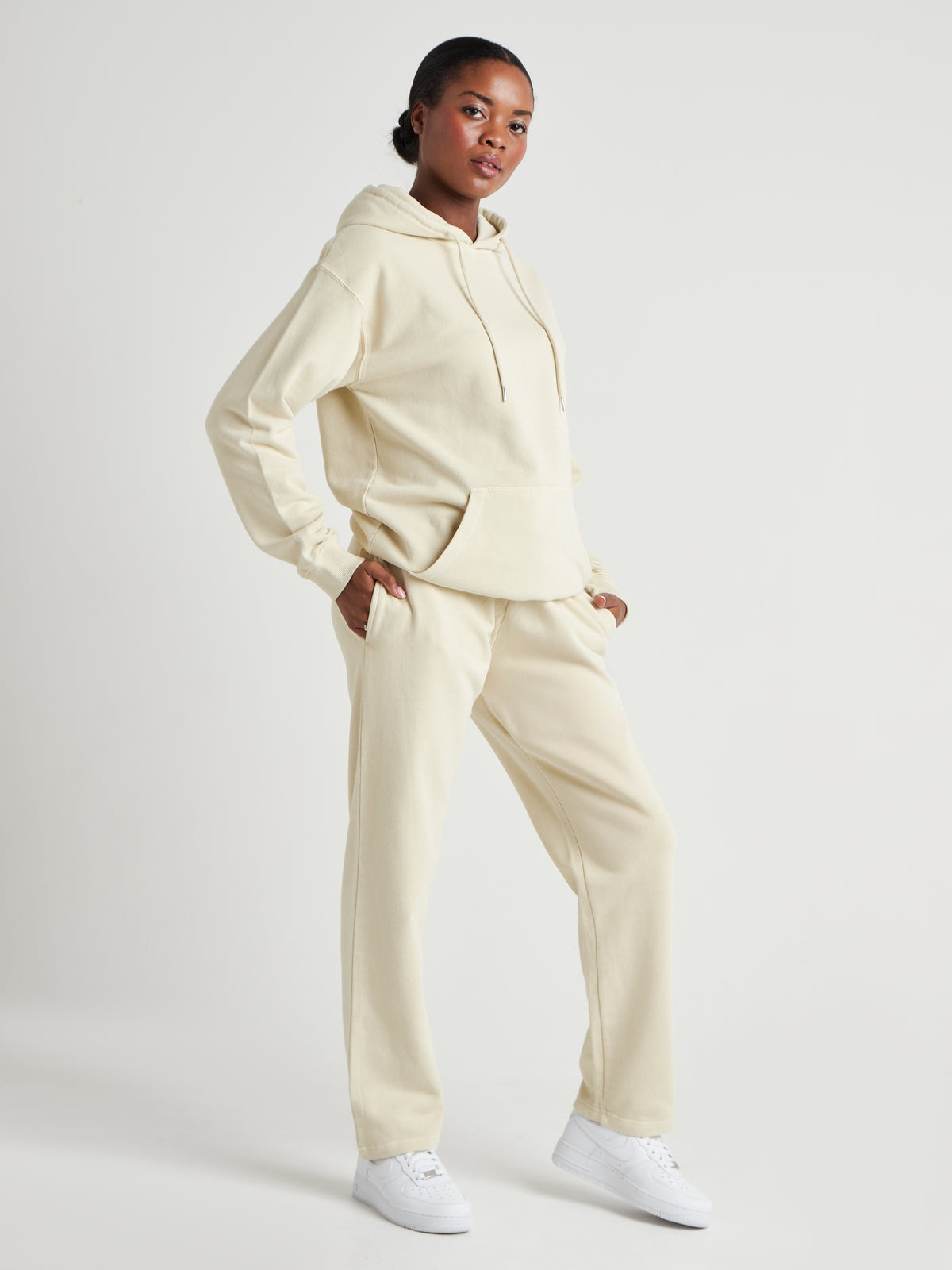 Tailored Straight-Leg Joggers - Cream Pearl Wash-3