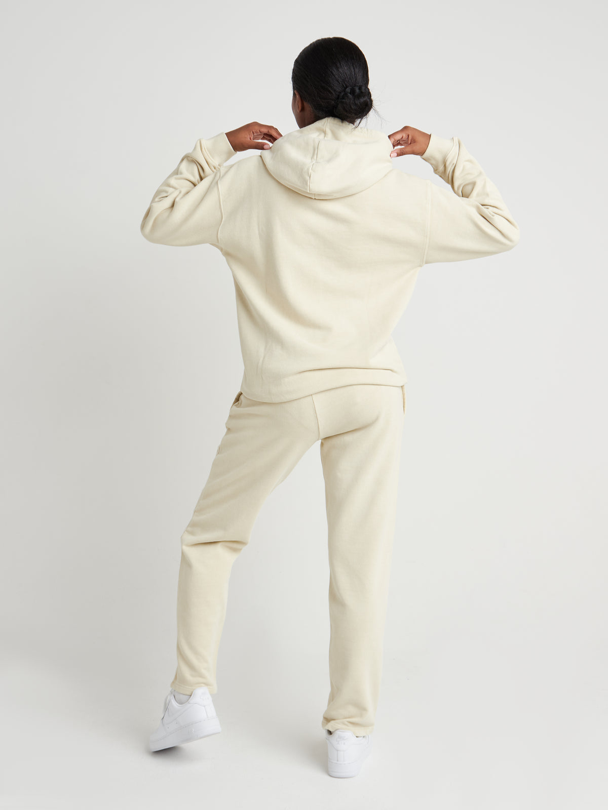 Tailored Straight-Leg Joggers - Cream Pearl Wash-7